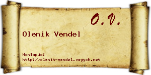 Olenik Vendel névjegykártya